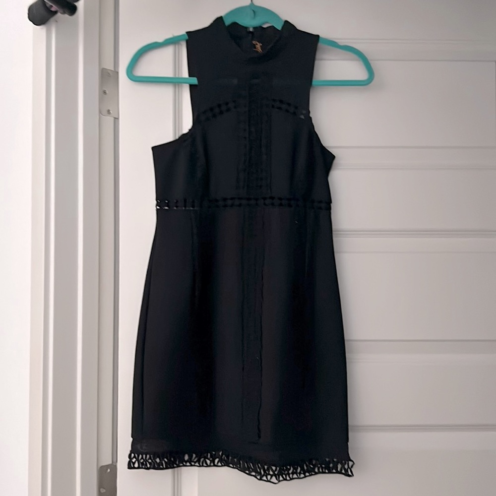 Mini black Free People dress with lace
